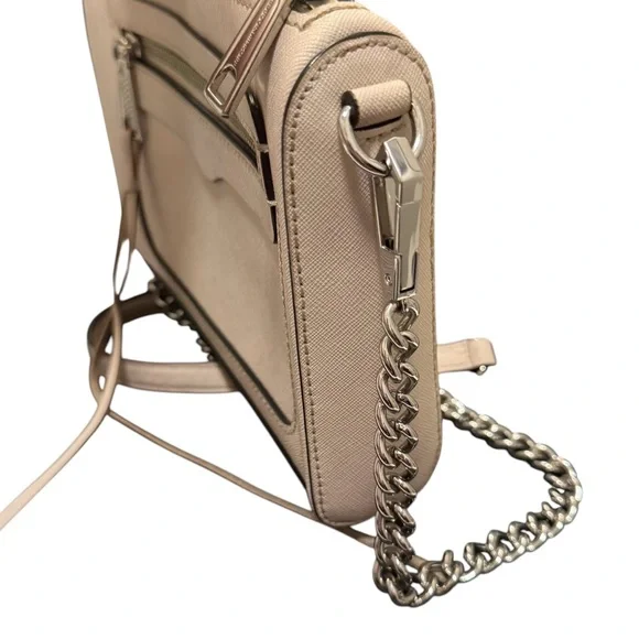 Rebecca Minkoff Genuine Leather Tan Chain Strap Crossbody Bag - Picture 6 of 14